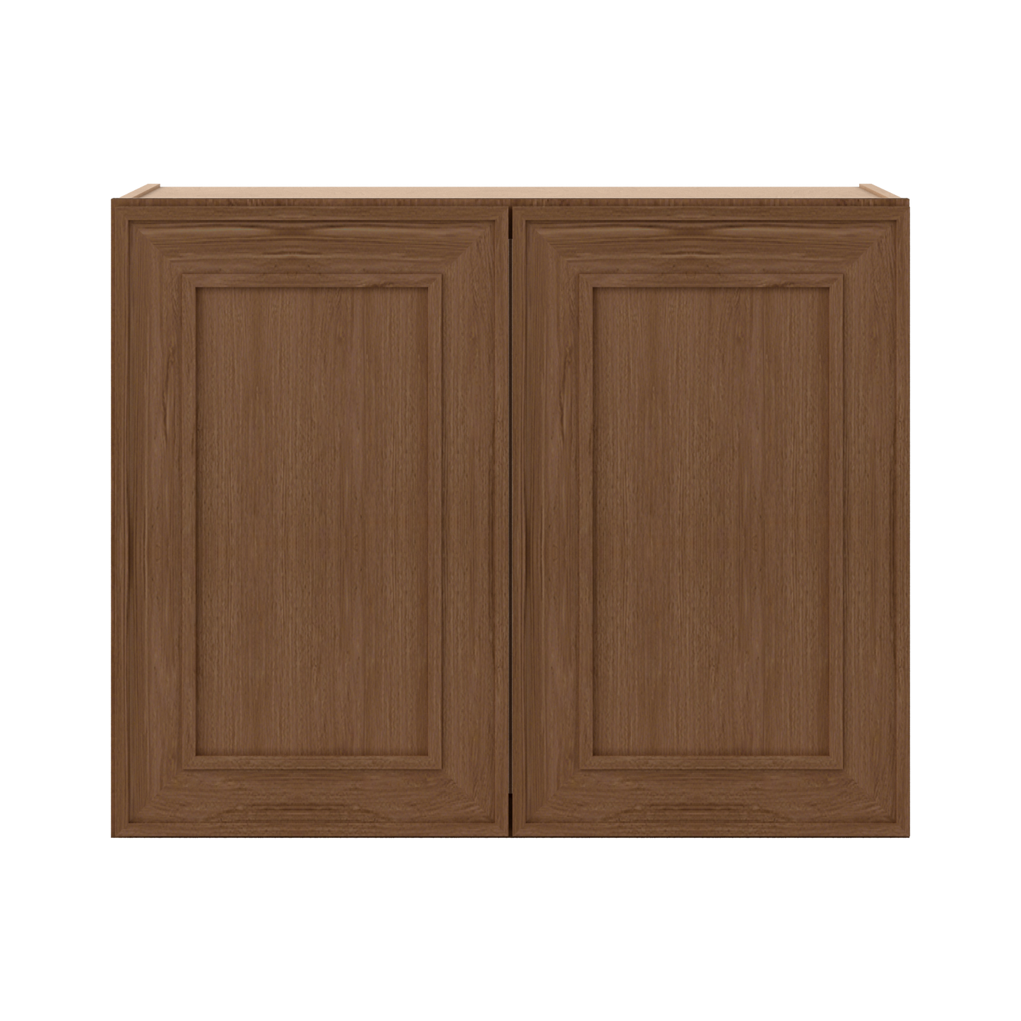 30" Wide Double Door 12", 15", 18", 21"& 24" Tall Bridge Elegant Craftsman Mocha Shaker Wall Cabinet