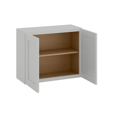 24" Tall | 30", 33", 36", and 39" Width | Wall Cabinet with Double Doors | RTA Unassembled | Premium White Full Overlay