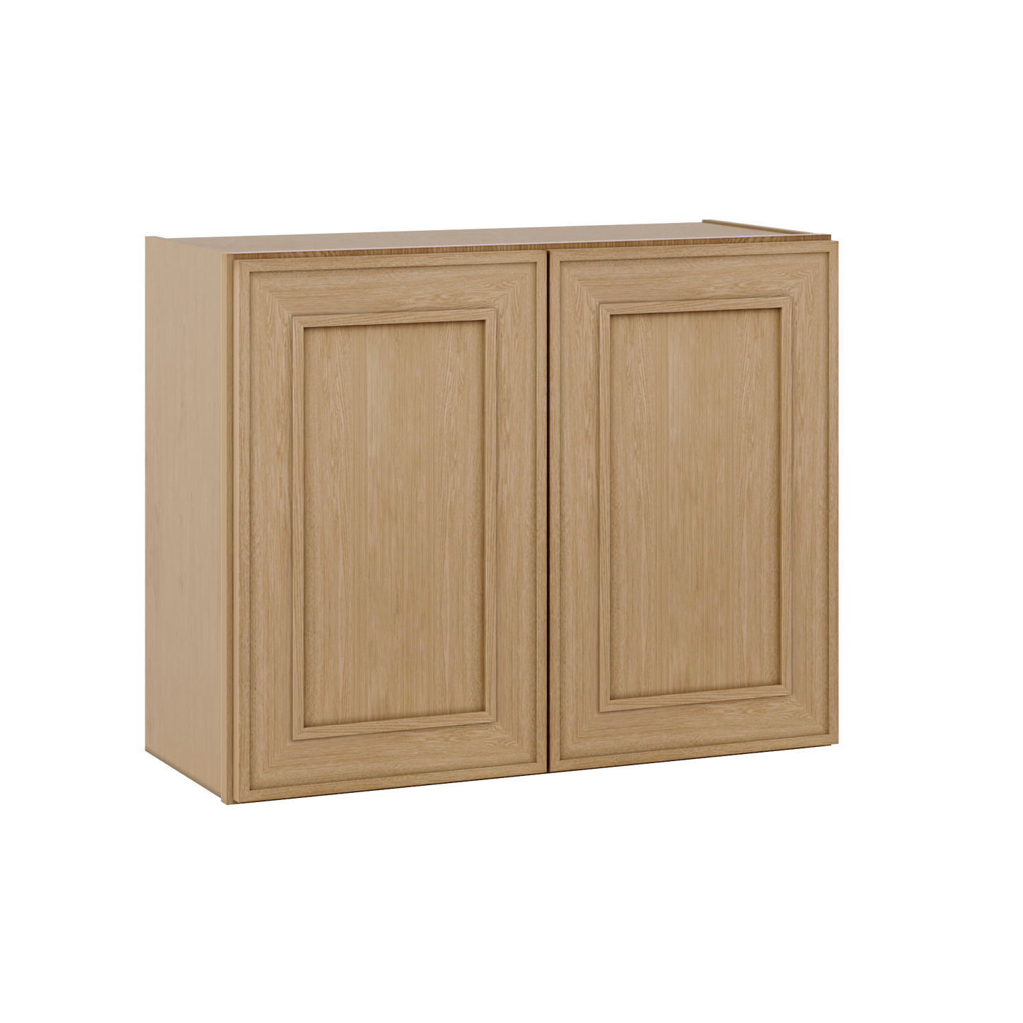 30" Wide Double Door 12", 15", 18", 21"& 24" Tall Bridge Elegant Oak Shaker Wall Cabinet