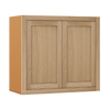 30" Wide Bridge White Oak Inset Shaker Wall Cabinet - Double Door 12", 15", 18", 21"& 24" Tall