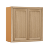 30" Tall White Oak Inset Shaker Wall Cabinet - Double Door 24", 27", 30", 33" & 36"