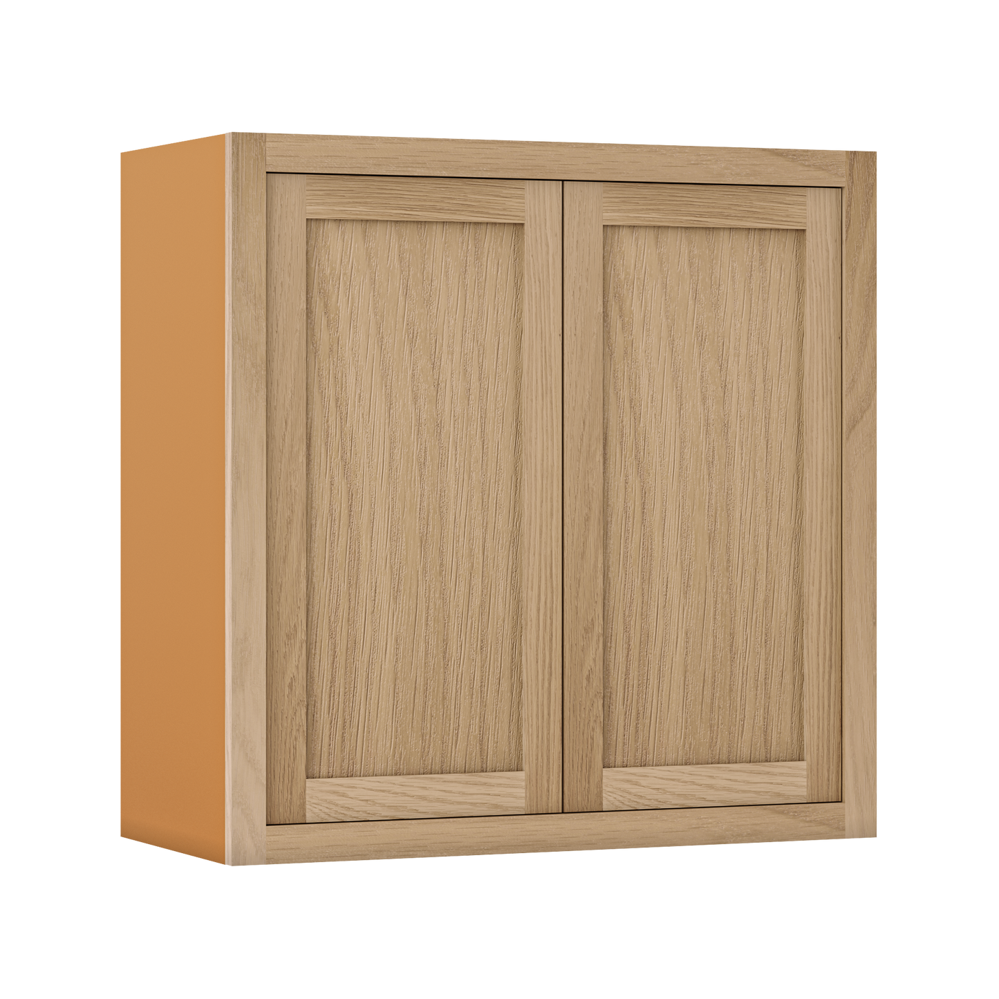 36" Tall White Oak Inset Shaker Wall Cabinet - Double Door 24", 27", 30", 33" & 36" Wide