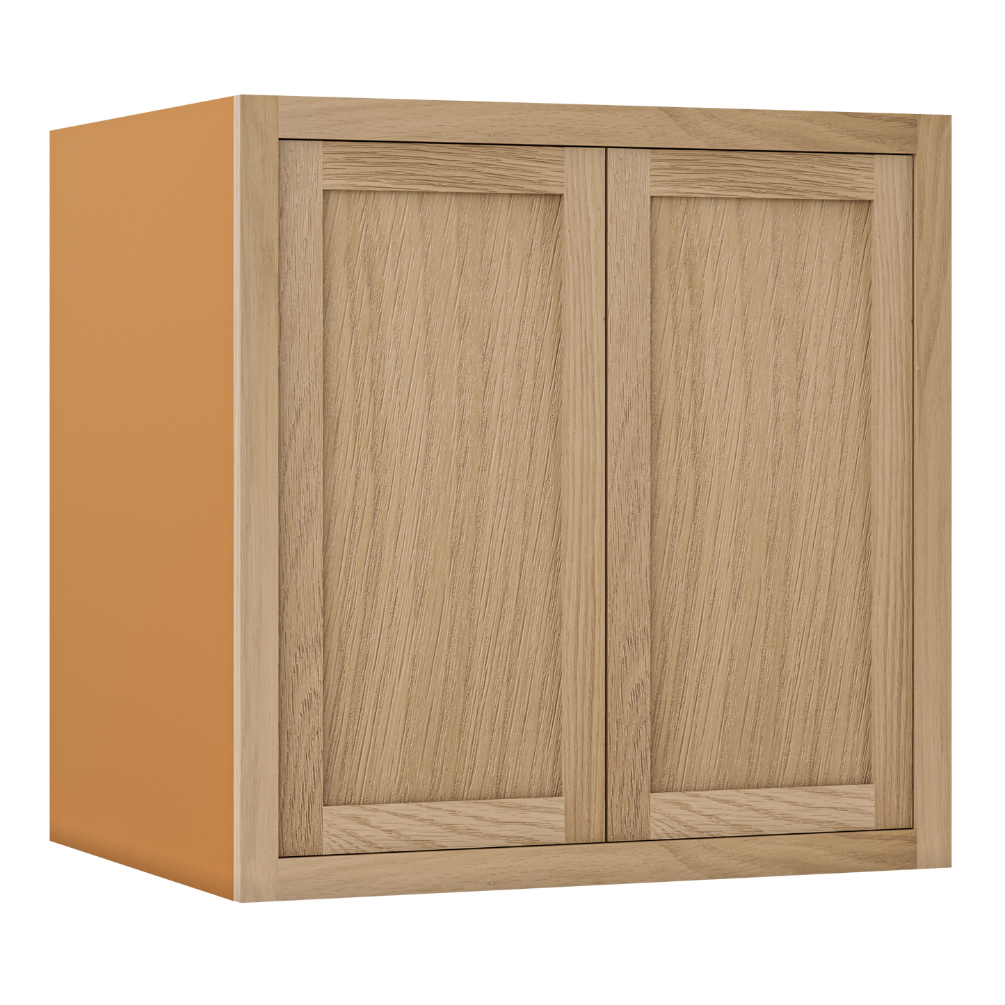 30" Wide 24" Deep Bridge White Oak Inset Shaker Wall Cabinet - Double Door 12", 15", 18", 21", 24", 27", 30" Tall