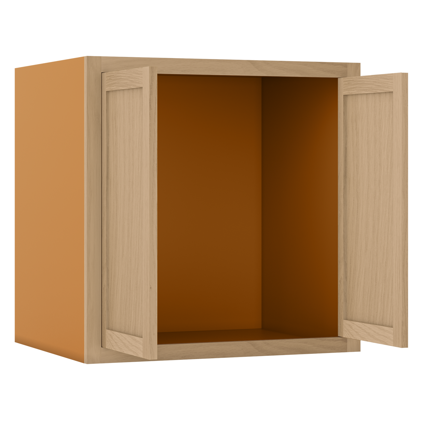 30" Wide 24" Deep Bridge White Oak Inset Shaker Wall Cabinet - Double Door 12", 15", 18", 21", 24", 27", 30" Tall