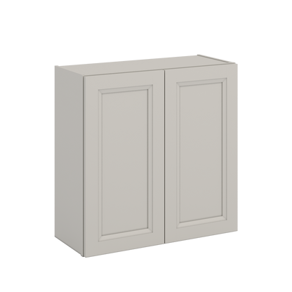 30" Tall 27LGDS Laguna Gray Double Shaker Wall Cabinet - Double Door 24", 27", 30", 33" & 36" Wide