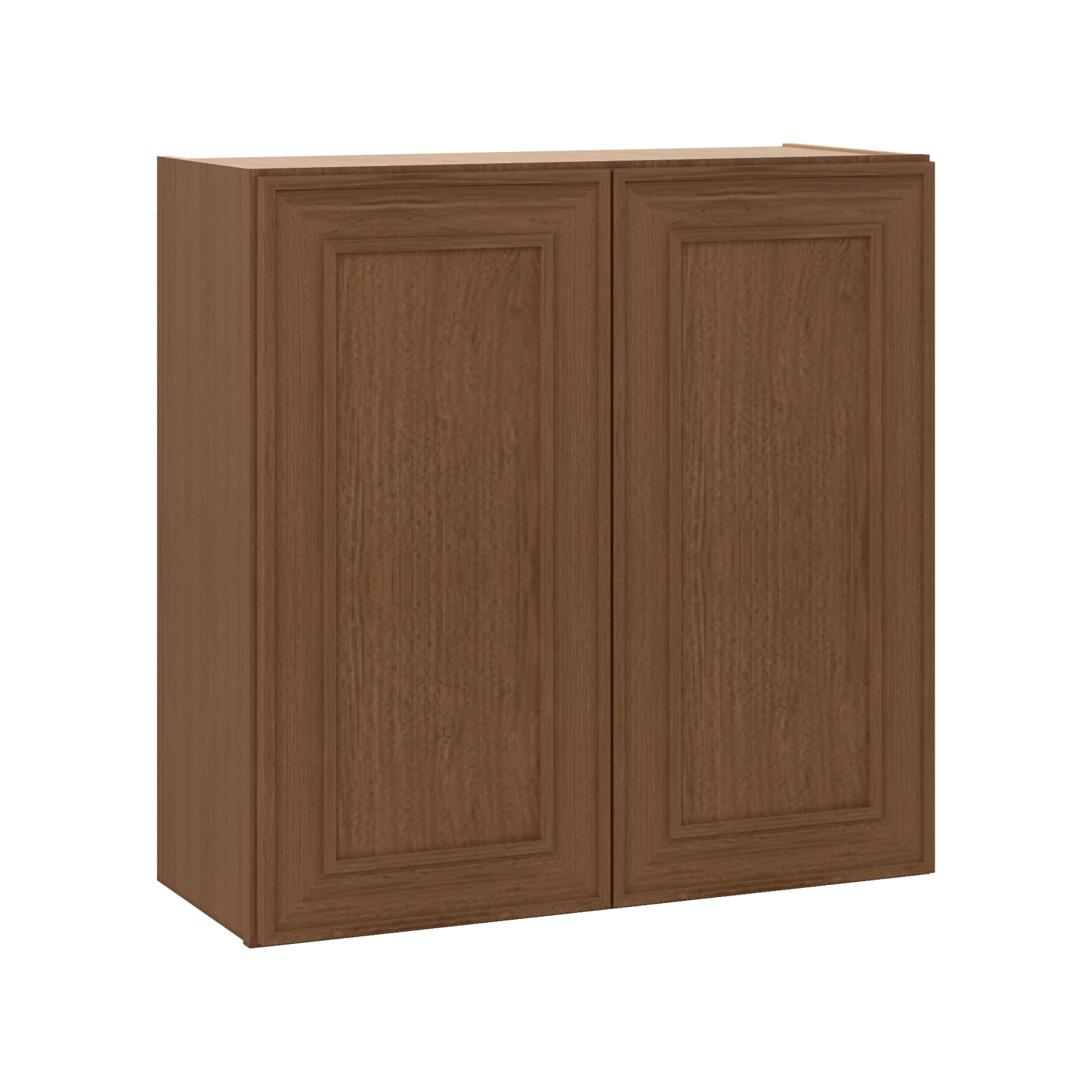 30" Tall Double Door 24", 27", 30", 33" & 36" Elegant Craftsman Mocha Shaker 1-1/4" Overlay Wall Cabinet