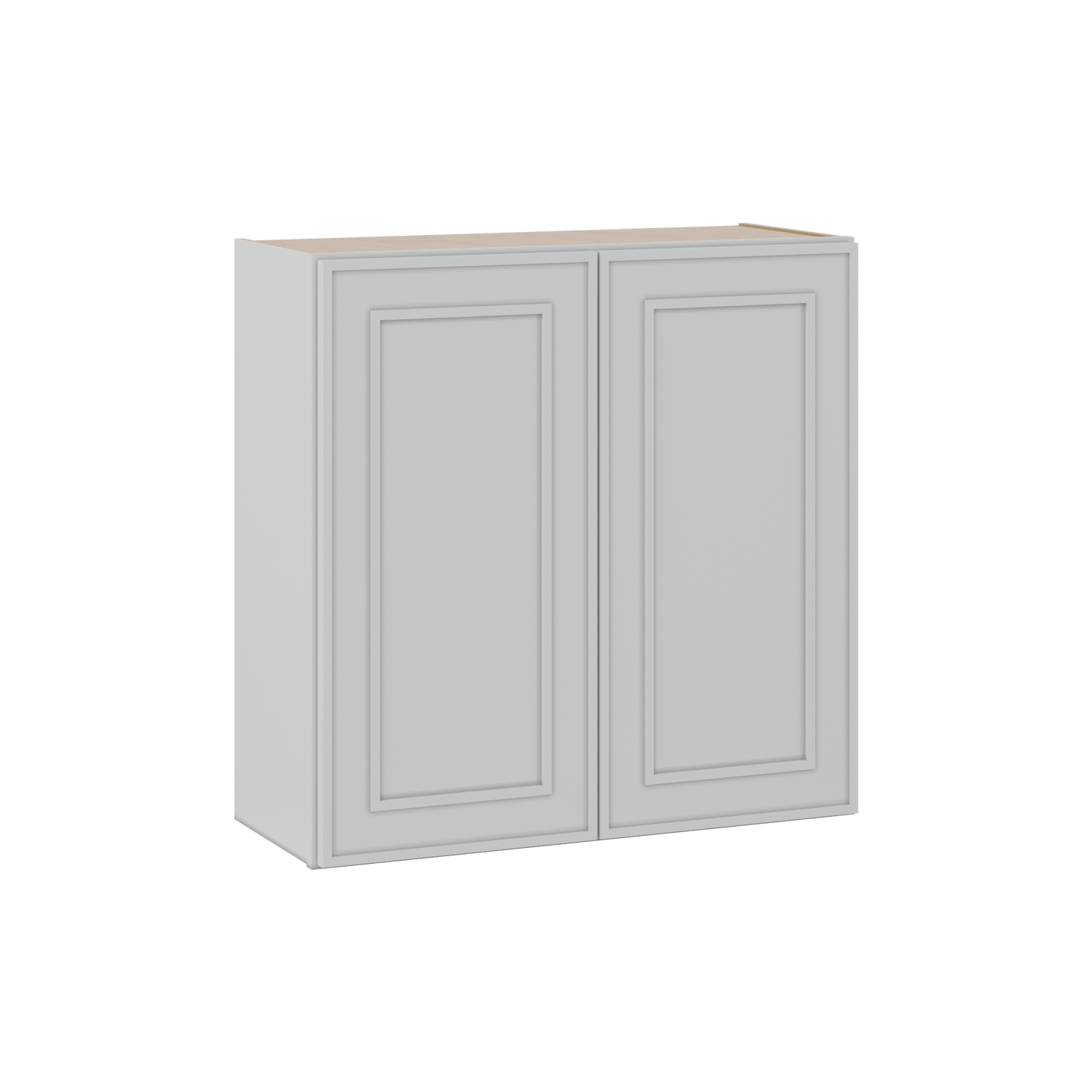30" Tall Double Door 24", 27", 30", 33" & 36" White Elegant Oak Craftsman Shaker 1-1/4" Overlay Wall Cabinet