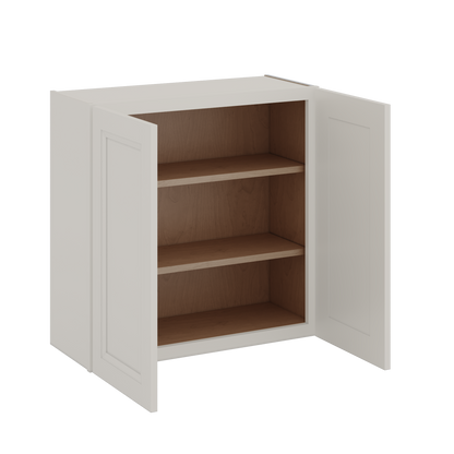 30" Tall 27LGDS Laguna Gray Double Shaker Wall Cabinet - Double Door 24", 27", 30", 33" & 36" Wide