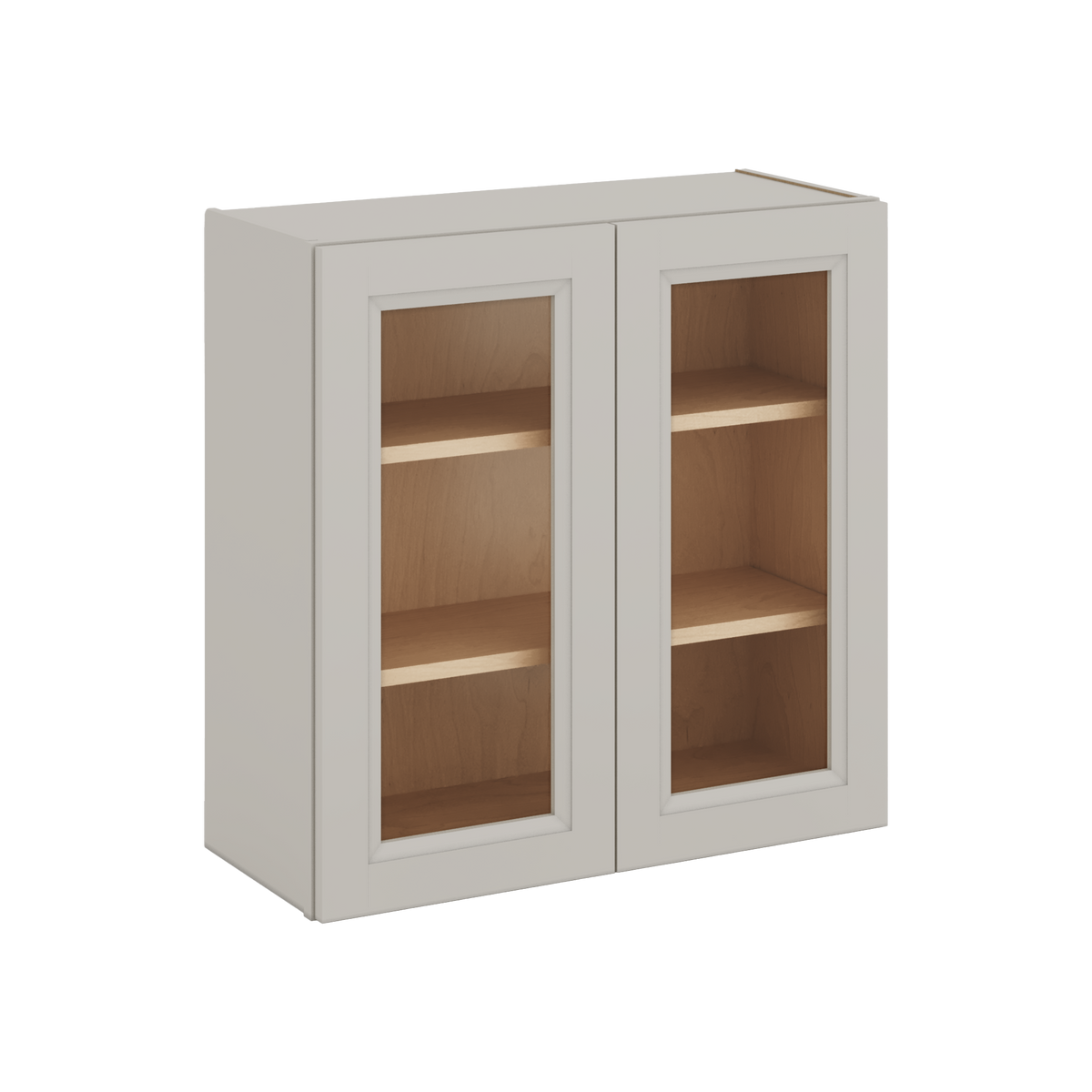 30" Tall 27LGDS Laguna Gray Double Shaker Glass Ready Wall Cabinet - Double Door 24", 27", 30", 33" & 36" Wide