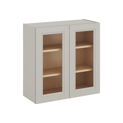 30" Tall 27LGDS Laguna Gray Double Shaker Glass Ready Wall Cabinet - Double Door 24", 27", 30", 33" & 36" Wide