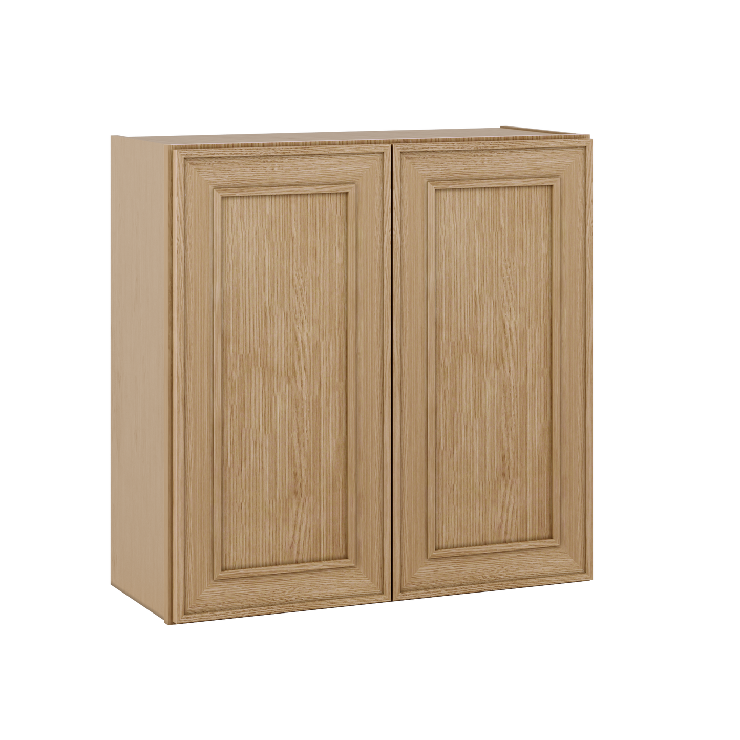 30" Tall Double Door 24", 27", 30", 33" & 36" Elegant Oak Craftsman Shaker 1-1/4" Overlay Wall Cabinet