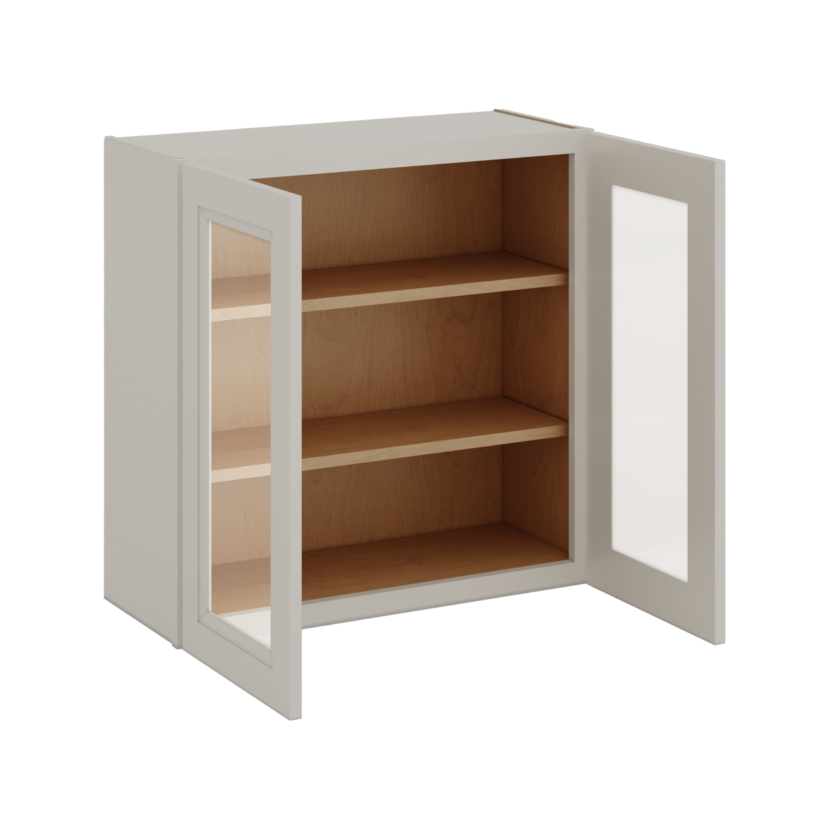30" Tall 27LGDS Laguna Gray Double Shaker Glass Ready Wall Cabinet - Double Door 24", 27", 30", 33" & 36" Wide