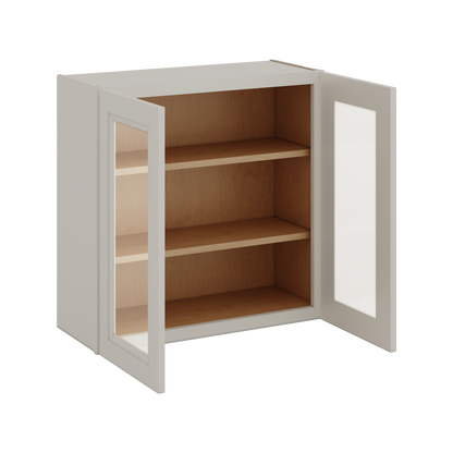 30" Tall 27LGDS Laguna Gray Double Shaker Glass Ready Wall Cabinet - Double Door 24", 27", 30", 33" & 36" Wide