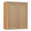 39" Tall White Oak Inset Shaker Wall Cabinet - Double Door 24", 27", 30", 33" & 36" Wide