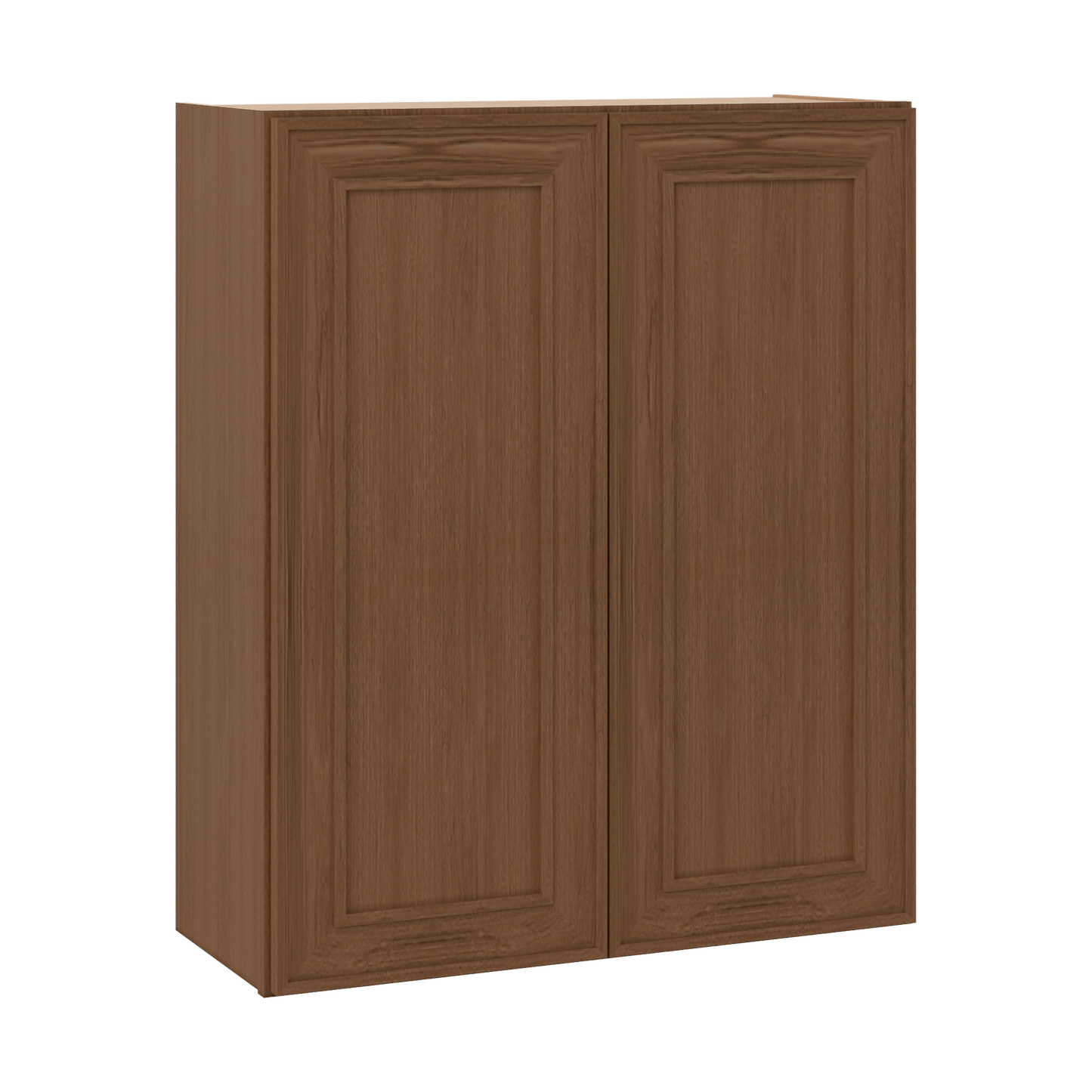 36" Tall Double Door 24", 27", 30", 33" & 36" Wide Mocha Elegant Oak Shaker Wall Cabinet