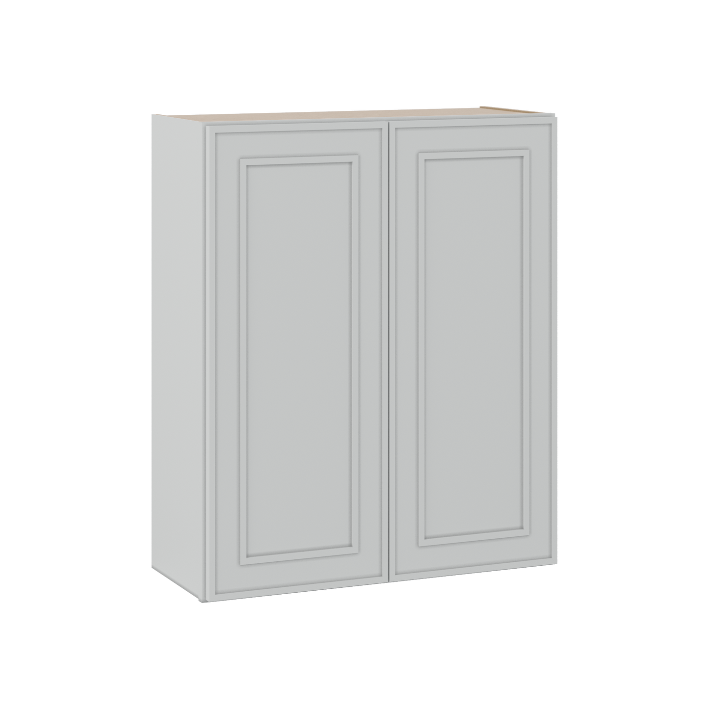 36" Tall Double Door 24", 27", 30", 33" & 36" Wide White Elegant Oak Shaker Wall Cabinet