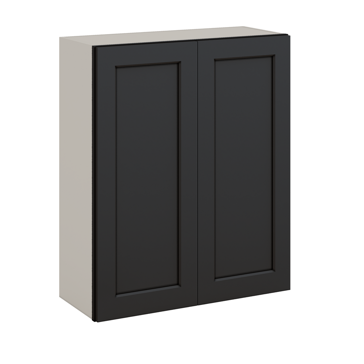 36" Tall 15HNS Hermosa Noir Black Shaker 1-1/4" Overlay Wall Cabinet - Double Door 24", 27", 30", 33" & 36" Wide