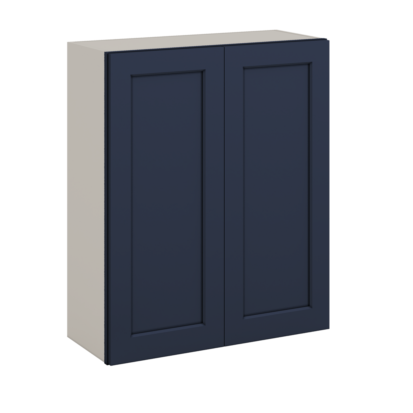 36" Tall 29NB Naval Blue Shaker 1-1/4" Overlay Wall Cabinet - Double Door 24", 27", 30", 33" & 36" 42" Wide