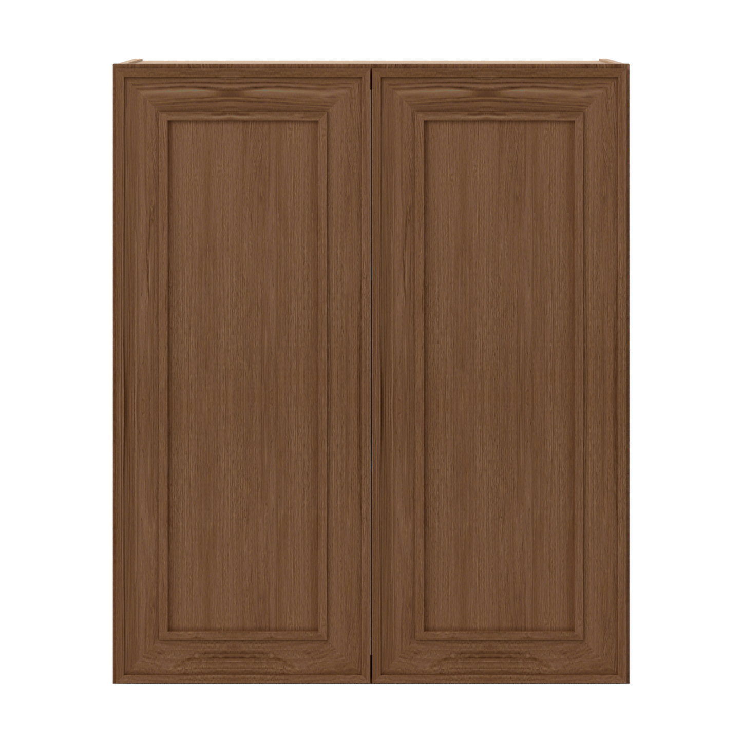 36" Tall Double Door 24", 27", 30", 33" & 36" Wide Mocha Elegant Oak Shaker Wall Cabinet