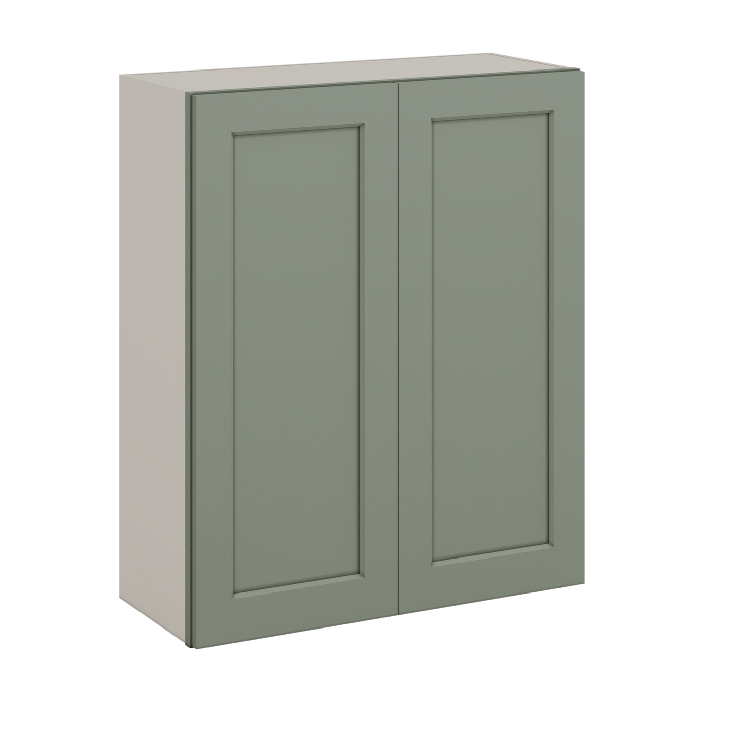 36" Tall Green Shaker 1-1/4" Overlay Wall Cabinet - Double Door 24", 27", 30", 33" & 36" Wide