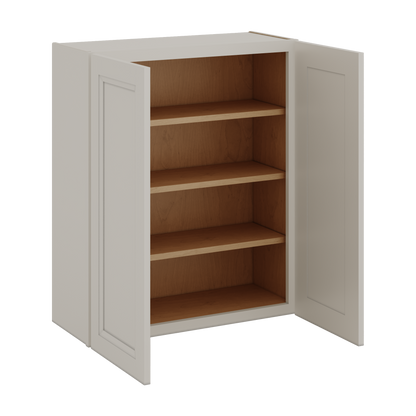 36" Tall 27LGDS Laguna Gray Double Shaker Wall Cabinet - Double Door 24", 27", 30", 33" & 36" Wide