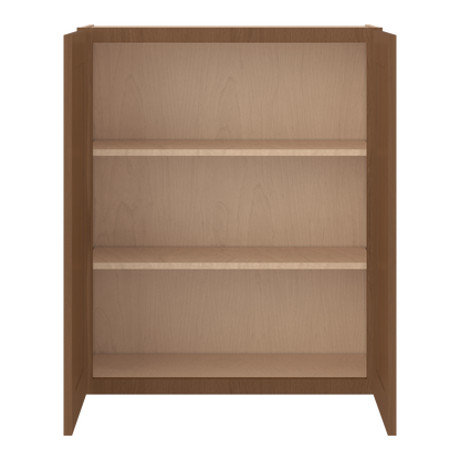 36" Tall Double Door 24", 27", 30", 33" & 36" Wide Elegant Craftsman Mocha Shaker Wall Cabinet