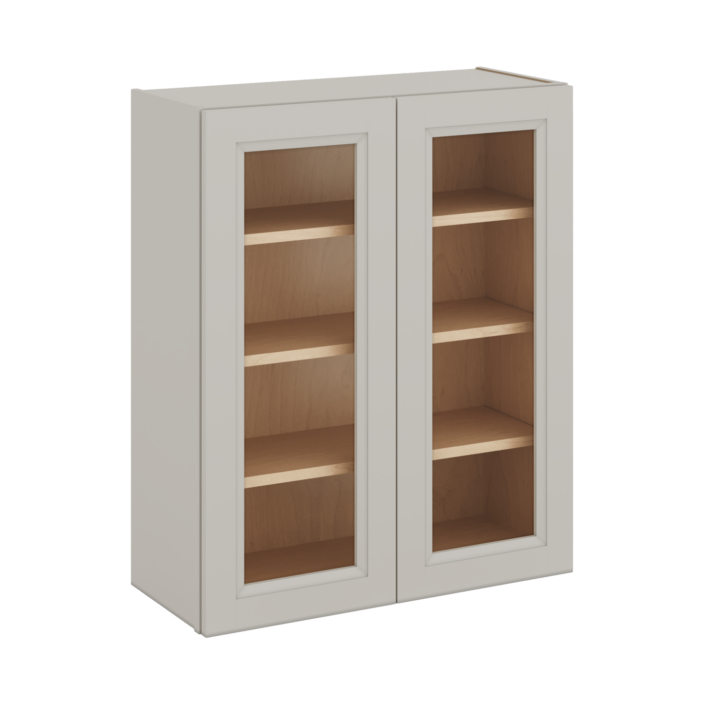 36" Tall 27LGDS Laguna Gray Double Shaker Glass Ready Wall Cabinet - Double Door 24", 27", 30", 33" & 36" Wide