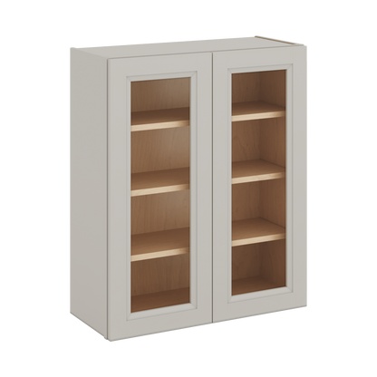 36" Tall 27LGDS Laguna Gray Double Shaker Glass Ready Wall Cabinet - Double Door 24", 27", 30", 33" & 36" Wide