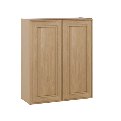 36" Tall Double Door 24", 27", 30", 33" & 36" Wide Elegant Oak Shaker Wall Cabinet