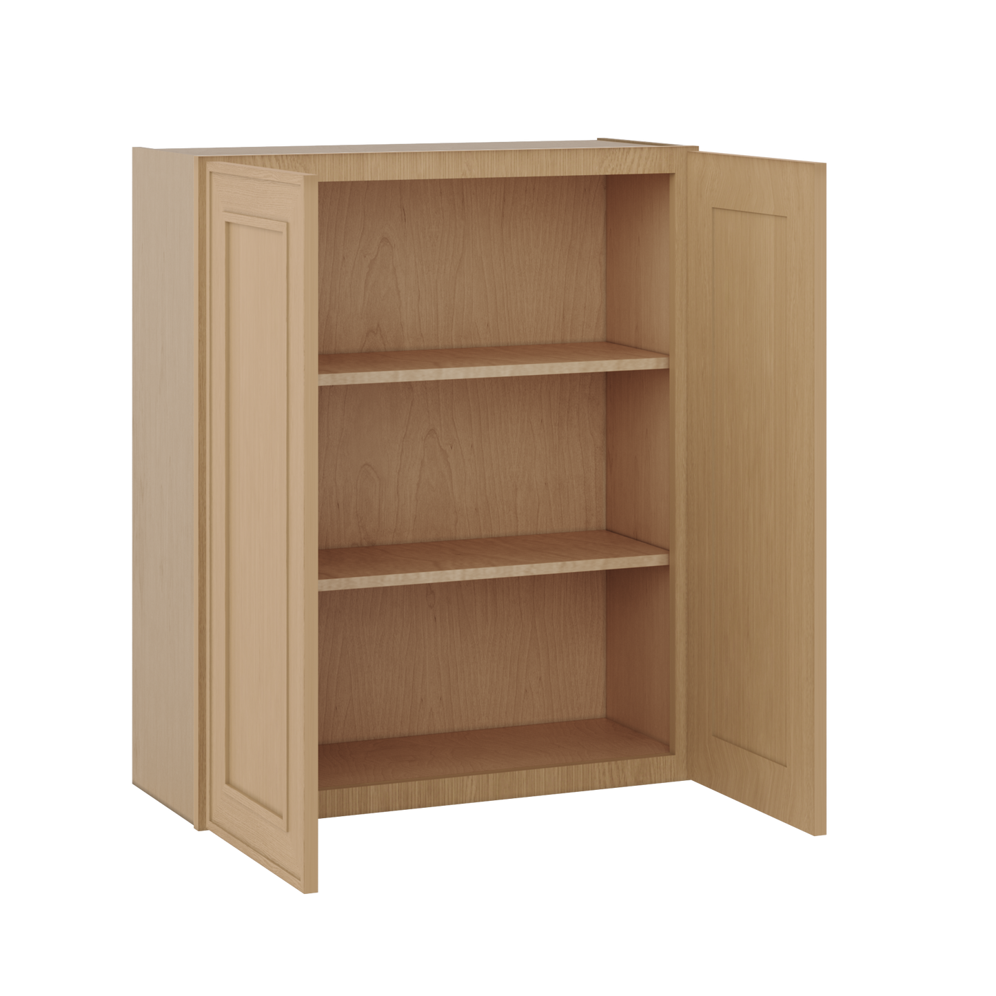 36" Tall Double Door 24", 27", 30", 33" & 36" Wide Elegant Oak Shaker Wall Cabinet