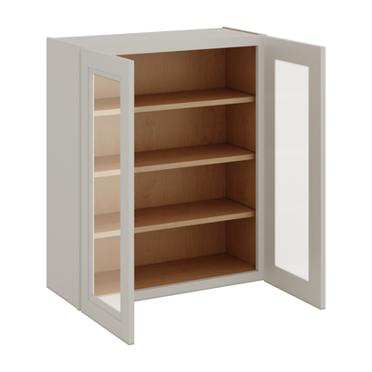 36" Tall 27LGDS Laguna Gray Double Shaker Glass Ready Wall Cabinet - Double Door 24", 27", 30", 33" & 36" Wide
