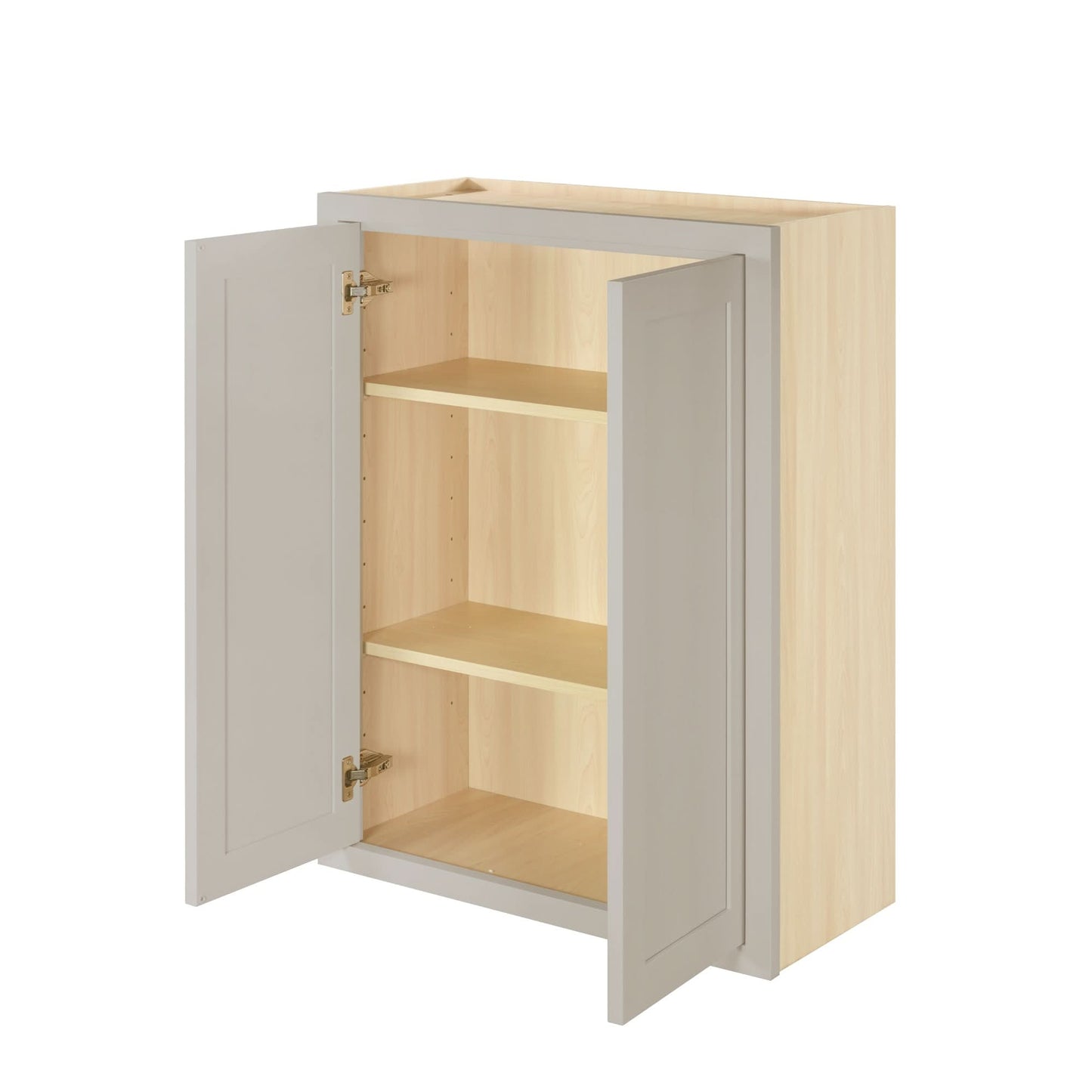 39" Tall Tuscan Gray Inset Shaker Wall Cabinet - Double Door 24", 27", 30", 33" & 36" Wide