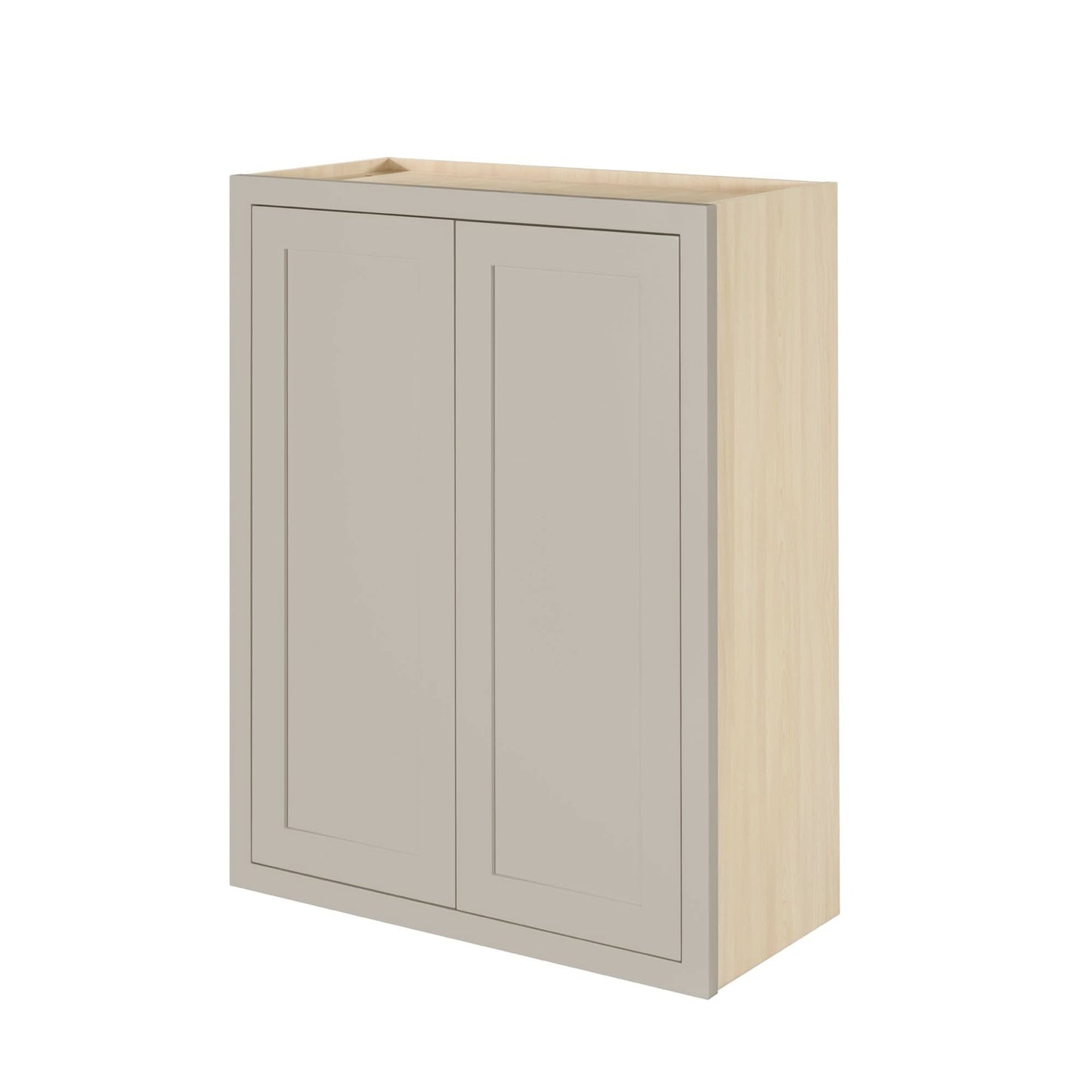 39" Tall Tuscan Gray Inset Shaker Wall Cabinet - Double Door 24", 27", 30", 33" & 36" Wide
