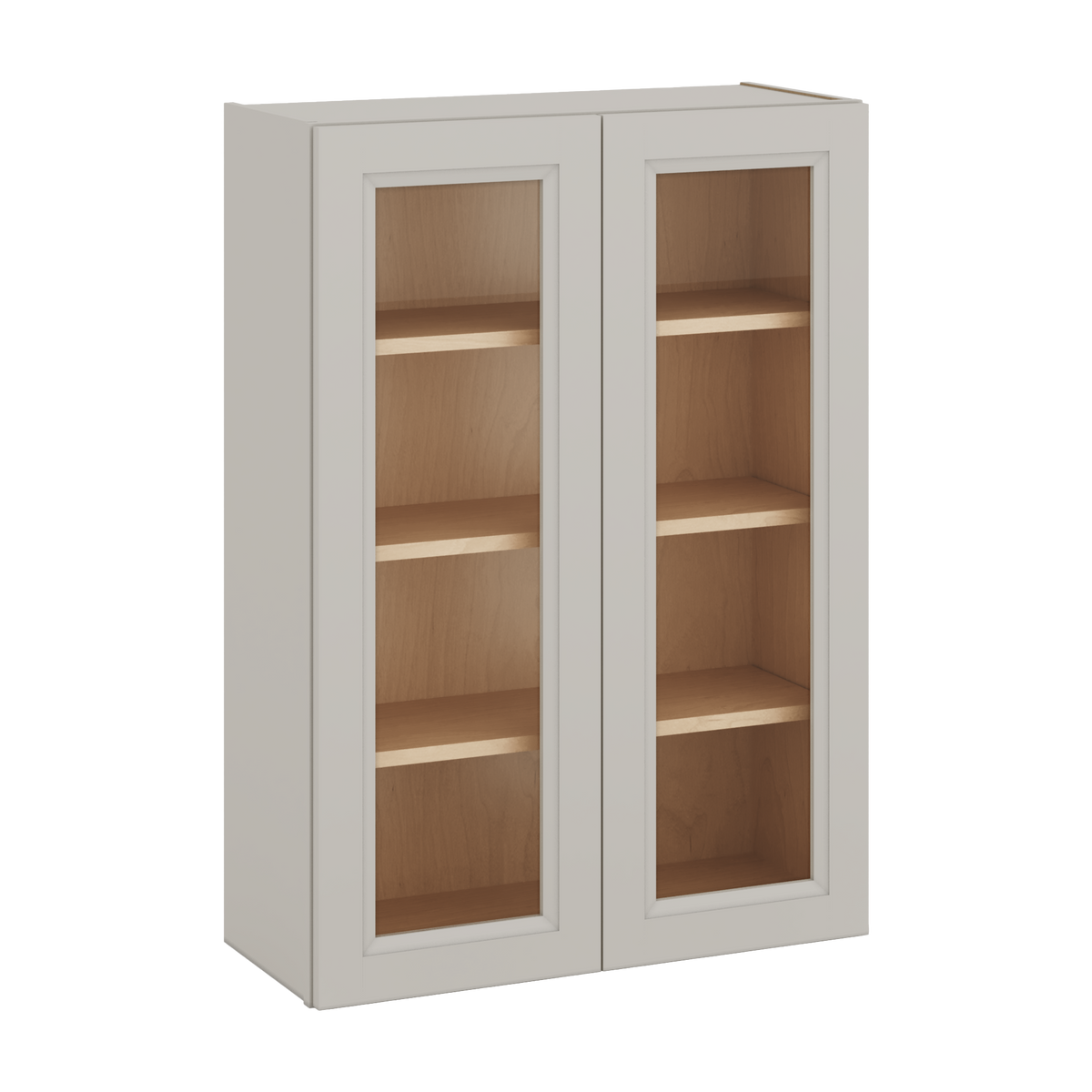 42" Tall 27LGDS Laguna Gray Double Shaker Glass Ready Wall Cabinet - Double Door 24", 27", 30", 33", 36"