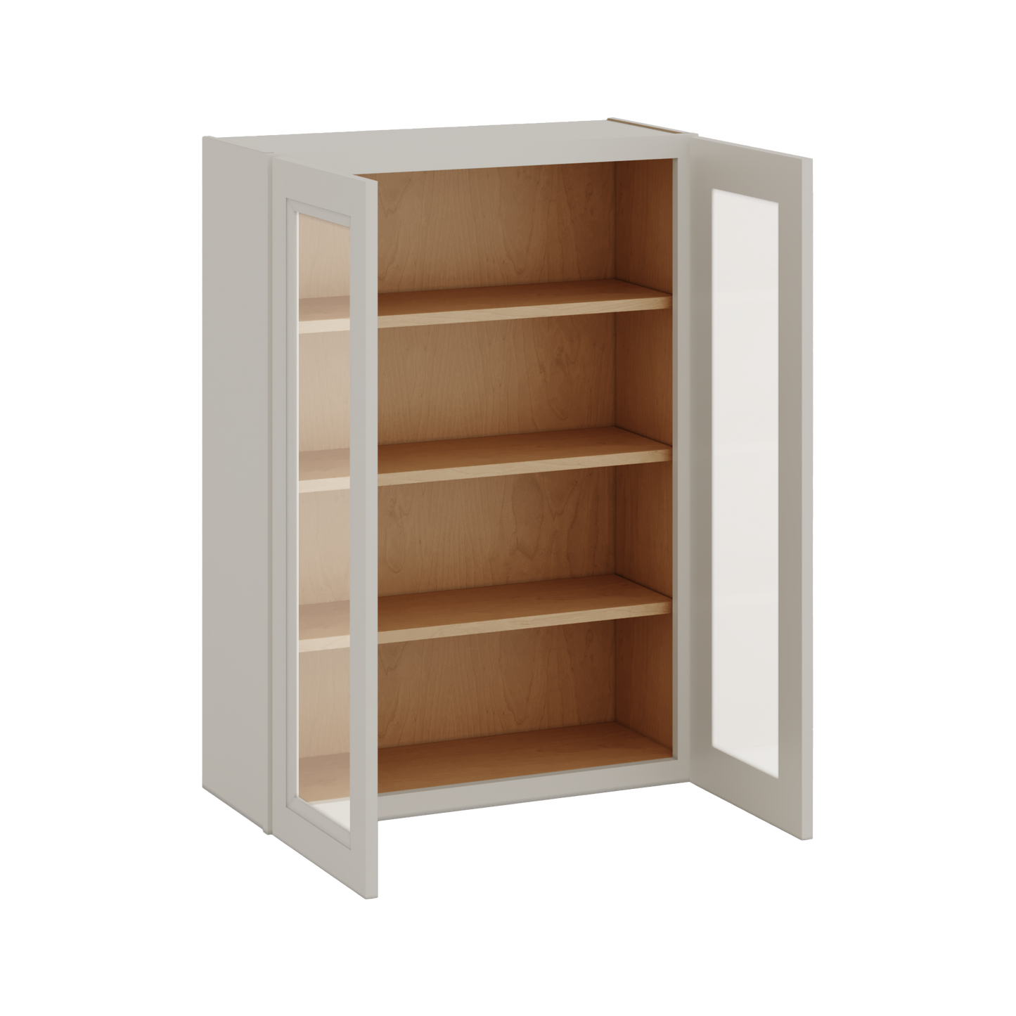 42" Tall 27LGDS Laguna Gray Double Shaker Glass Ready Wall Cabinet - Double Door 24", 27", 30", 33", 36"