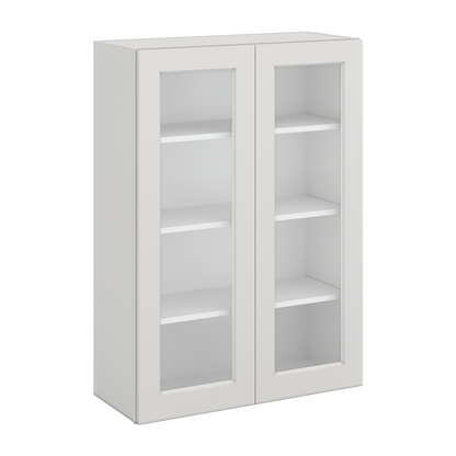 W3042 White Shaker Wall Cabinet Glass Ready