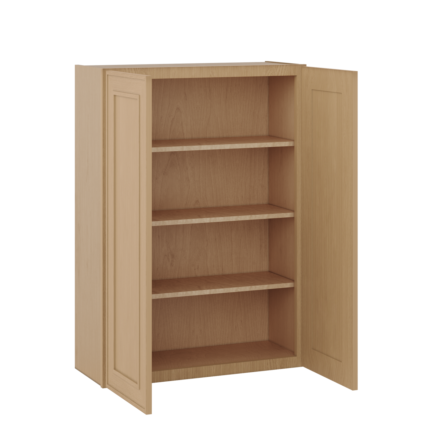 42" Tall Double Door 24", 27", 30", 33" & 36" Wide Elegant Oak Shaker Wall Cabinet