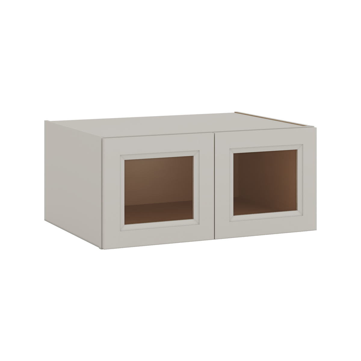33" Wide Bridge 27LGDS Laguna Gray Double Shaker Glass Ready Wall Cabinet - Double Door 15" Tall - 24" Deep
