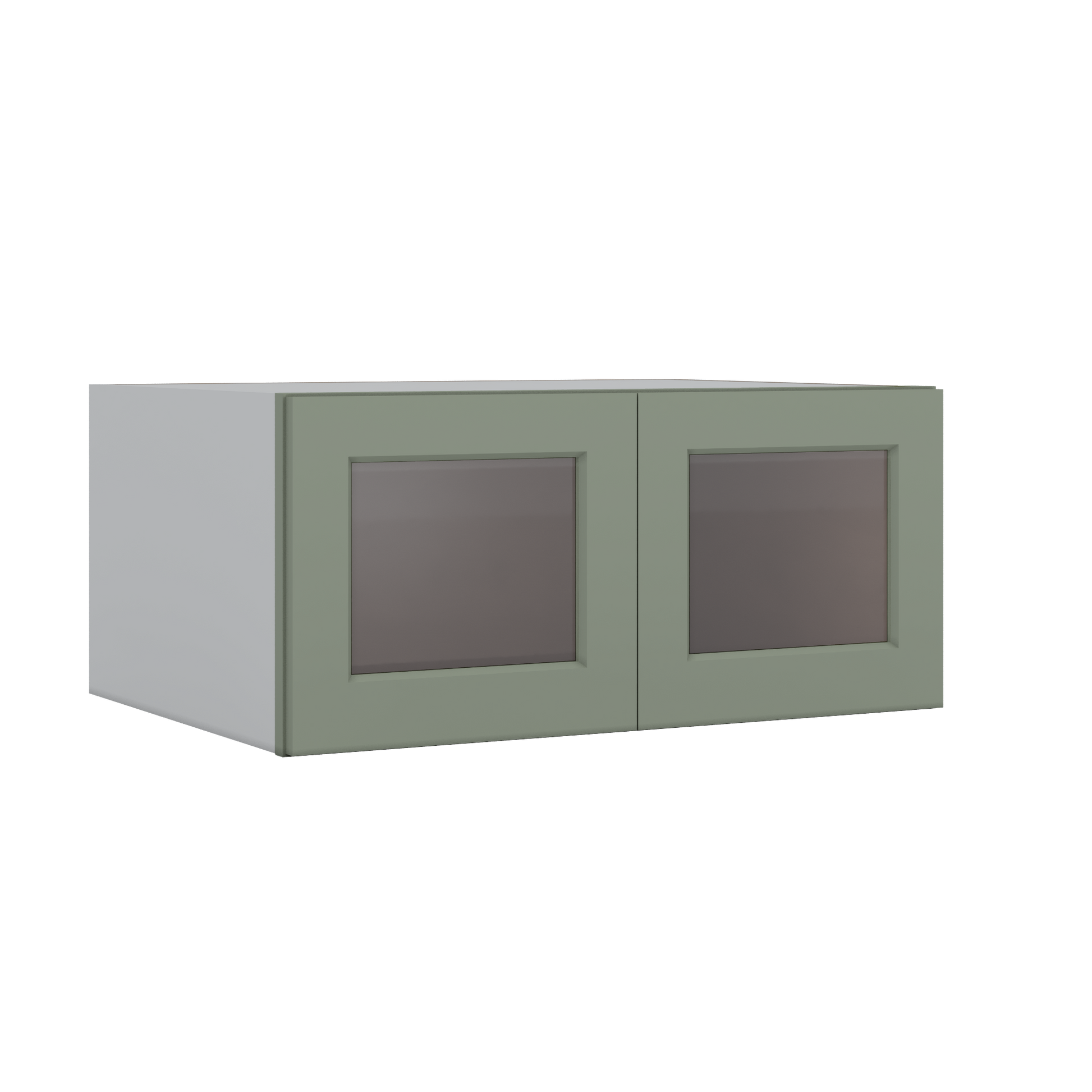 Sage Green cabinet glass ready on a 33 wide 24 deep 12 15 18 21 24