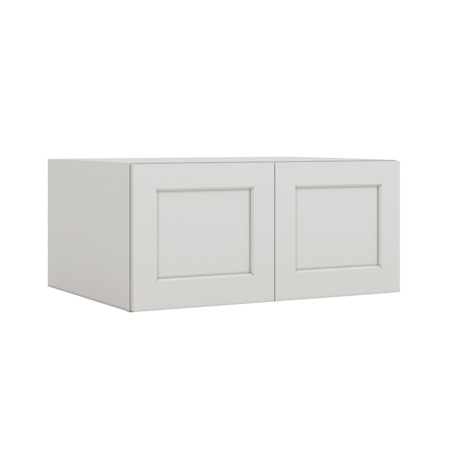 33" Wide Bridge 2WS White Shaker 1-1/4" Overlay Wall Cabinet - Double Door 15" Tall - 24" Deep