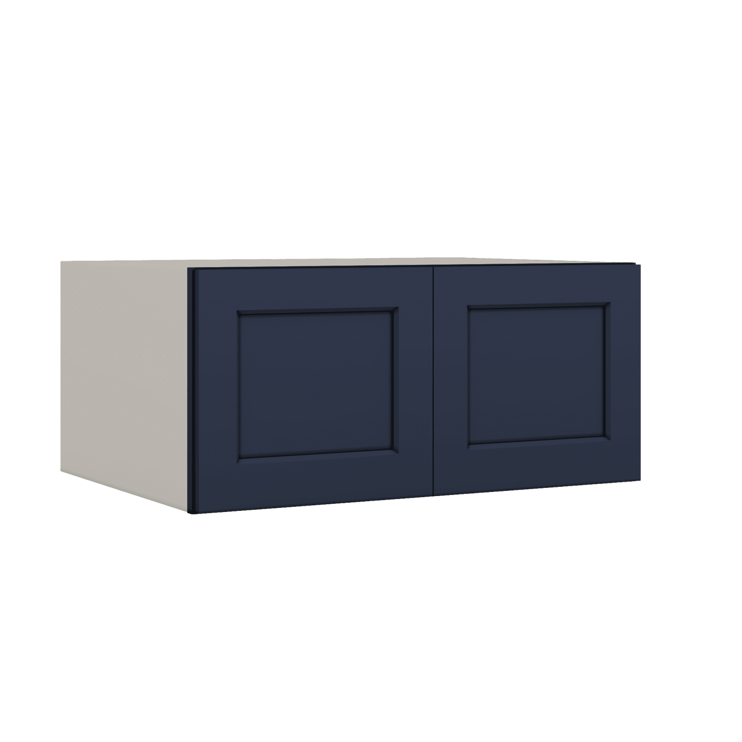33" Wide Bridge NB29- Naval Blue Shaker 1-1/4" Overlay Wall Cabinet - Double Door 15" Tall - 24" Deep