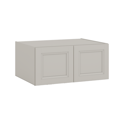 33" Wide Bridge 27LGDS Laguna Gray Double Shaker Wall Cabinet - Double Door 15" Tall - 24" Deep