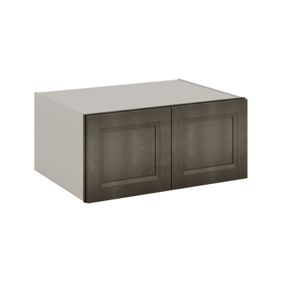 33" Wide Bridge Huntington Cinder Double Shaker Wall Cabinet - Double Door 15" Tall - 24" Deep