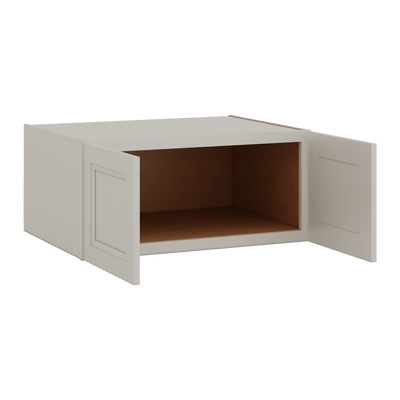 33" Wide Bridge 27LGDS Laguna Gray Double Shaker Wall Cabinet - Double Door 15" Tall - 24" Deep