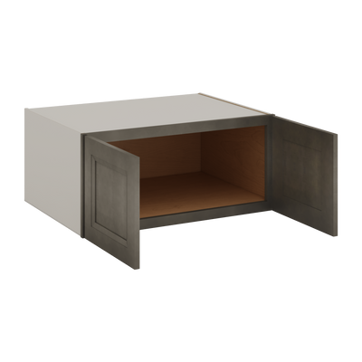 33" Wide Bridge Huntington Cinder Double Shaker Wall Cabinet - Double Door 15" Tall - 24" Deep