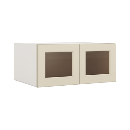 W331524 Wall RTA Kitchen Cabinet Glass Ready Manhattan Cream