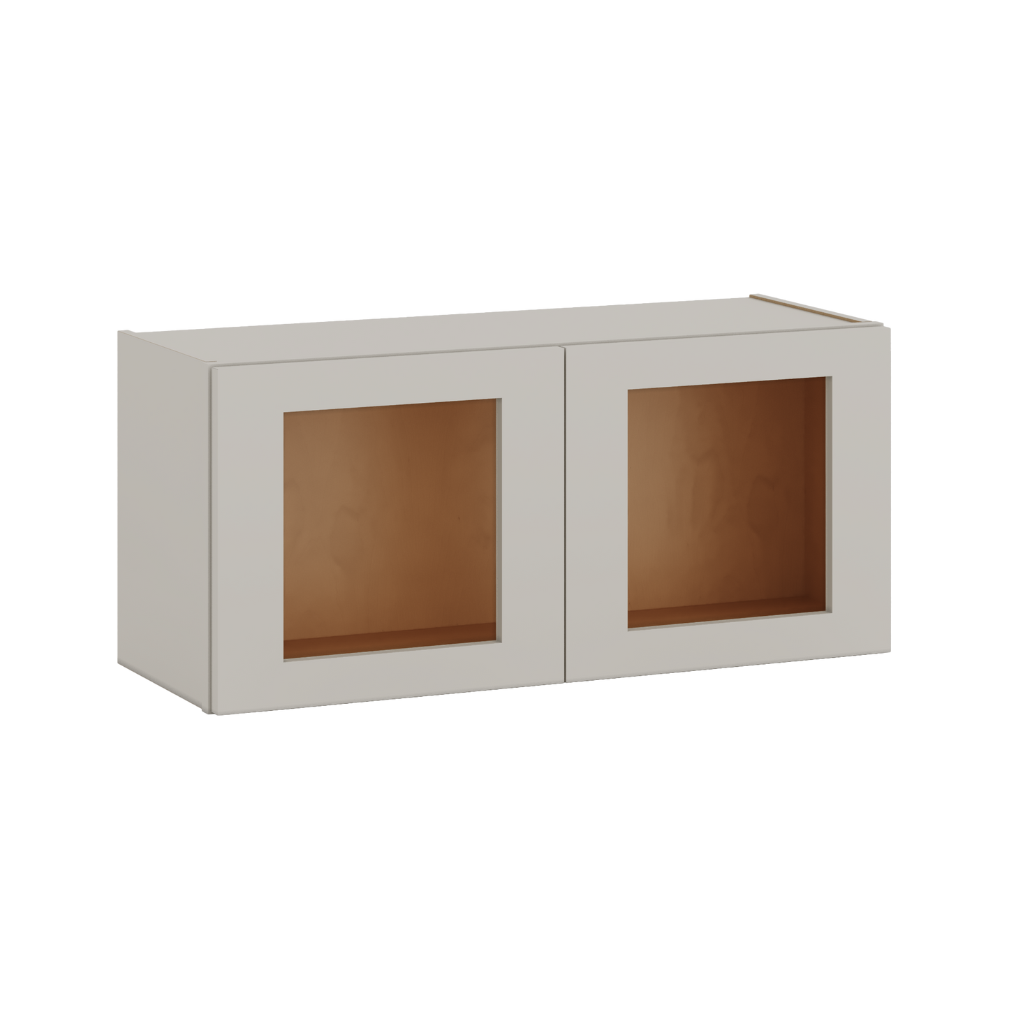 15" Tall 27LGDS Laguna Gray Double Shaker Stackable Glass Ready Wall Cabinet - Double Door 24", 27", 30", 33" & 36" Wide