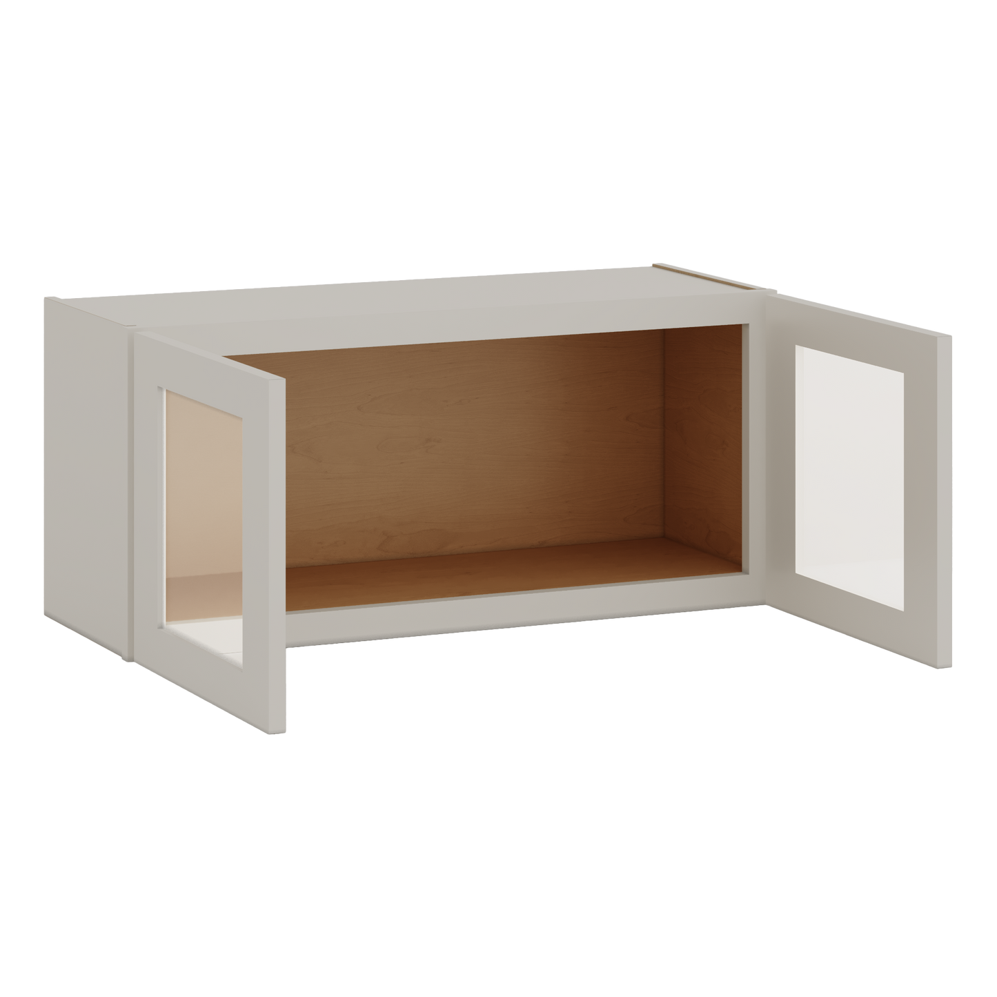 15" Tall 27LGDS Laguna Gray Double Shaker Stackable Glass Ready Wall Cabinet - Double Door 24", 27", 30", 33" & 36" Wide