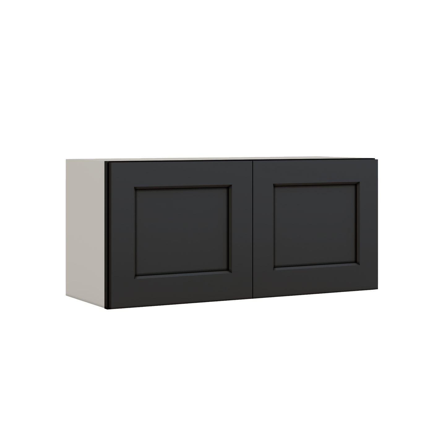 15" Tall 15HNS Hermosa Noir Black Shaker Stackable Cabinet - Double Door 24", 27", 30", 33" & 36" Wide