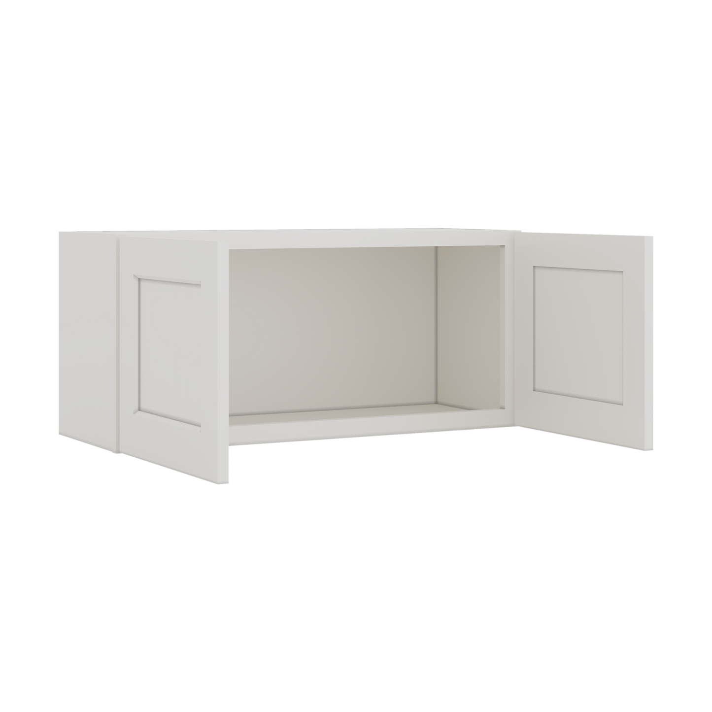 15" Tall 2WS White Shaker Stackable Cabinet - Double Door 24", 27", 30", 33" & 36" Wide
